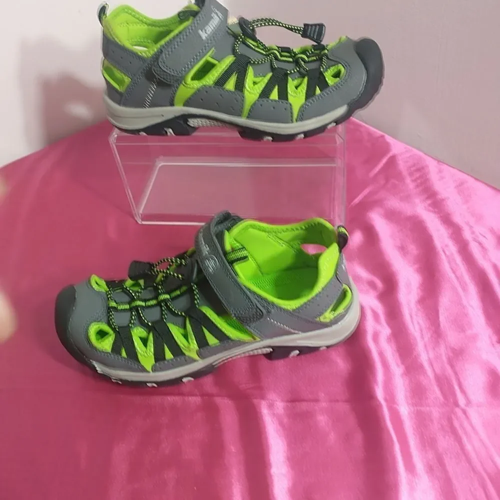 Kamik Wildcat Kids Youth SZ 3Y Charcoal / Lime Outdoor Camping Hiking Sandals